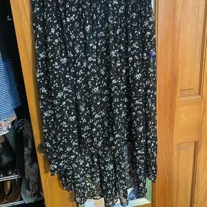 Black and white floral skirt
